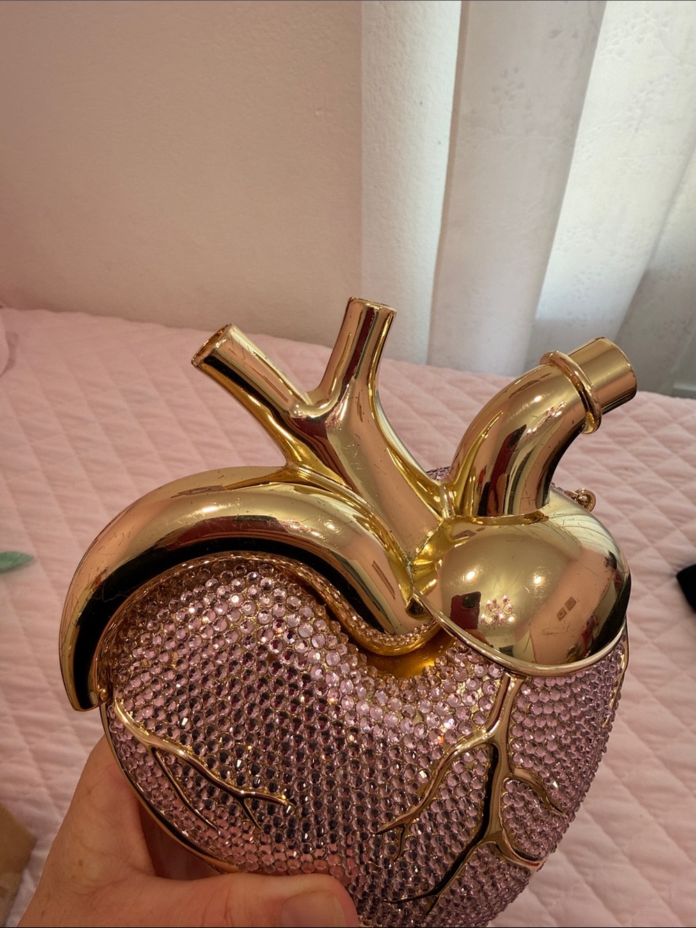 JW PEI Gold and Pink Heart-Shaped Crossbody Bag - Picture 5 of 9